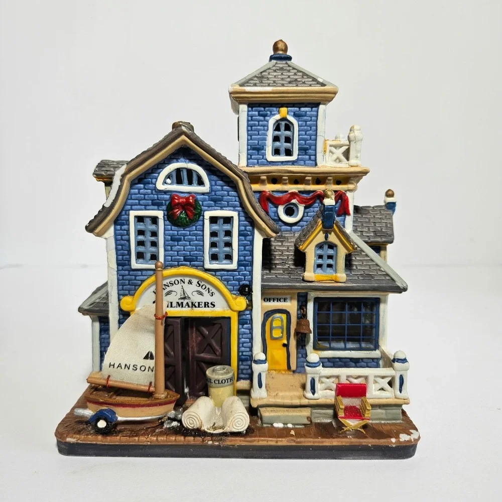 Lemax Plymouth Corners Hanson & Sons Sailmakers Lighted Building 2006 65383